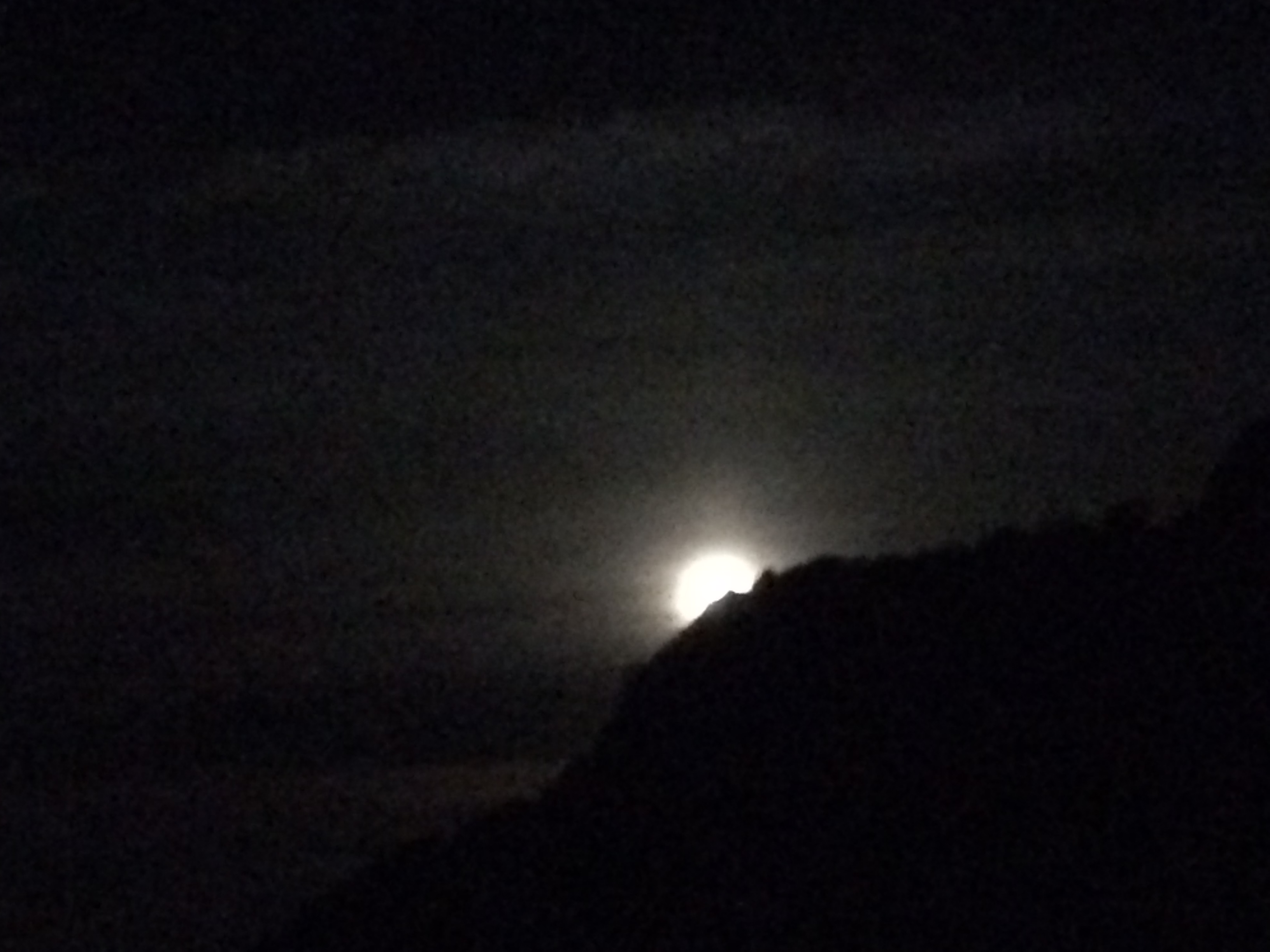 moon, moon rising, moonrise, moon rises over mountain